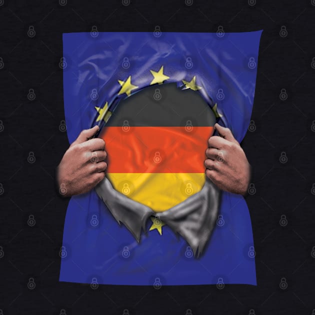 Germany Flag European Union Flag Ripped Open - Gift for German From Germany by Country Flags